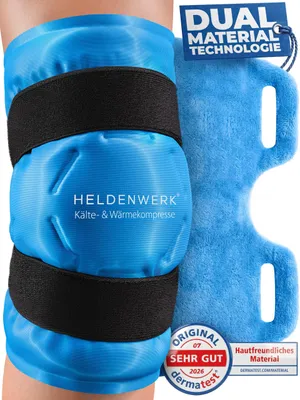Produktbild von HELDENWERK® Kühlmanschette Knie mit Klettverschluss - Gel Kühlpack, Kühlpad