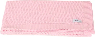 Produktbild von FlyIdeas Babydecke aus 100% Baumwolle Premium Strickdecke 90x70 cm | Samt Weich & Atmungsaktiv - Ideal als Kinderwagendecke, Puckdecke - Baby Pink