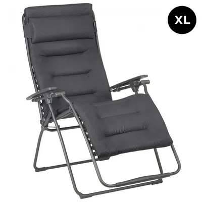 Produktbild von Lafuma Relaxsessel Futura XL, Be Comfort®, klappbarer Gartenstuhl, stufenlos verstellbar, 127 x 90 x 76 cm, Stahl / Polyester / PVC, dunkelgrau