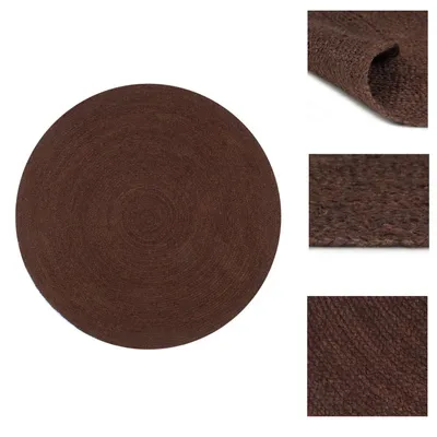 Produktbild von vidaXL Teppich Handgefertigt Jute Rund 90 cm Braun -  Teppiche