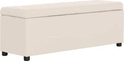 Obrázok produktu pre Lavica s úložným priestorom 116 cm krémová polyester