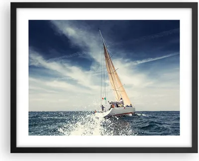Produktbild von Gerahmtes Poster - Schwarzer Rahmen - Segeln Yacht Reise - 50x40 cm - Wand Bild - Wanddeko - Wandbilder - Kunstposter - Wandposter - Bilderrahmen - Bilder - Kunstdruck - Wandbild - P2BAA50x40-2797