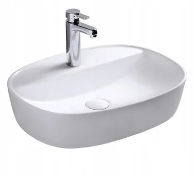 Produktbild von KERAMIK WEISS KERAMIK Waschbecken mit glänzender Oberfläche Rebiko