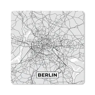 Produktbild von MuchoWow® Mauspad Mousepad Berlin - Karte - Deutschland - Stadtplan 20x20 cm - Mousepads - Maus Mat - Pad - Mausunterlage - Desk Mat - Bureauartikeln