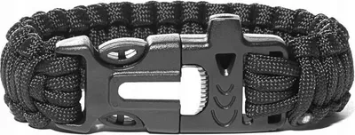 Zdjęcie produktu dla Bransoletka paracord 3w1 CZARNA