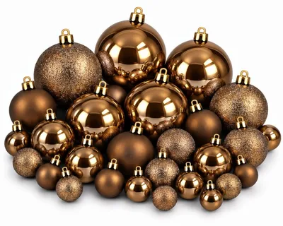 Productafbeelding van Mica Decorations Bal Onbreekbaar Bruin 46 Stuks - Kerstballenset met Diameters van 4, 6 en 8 cm - Onbreekbare Kerstballen van Gerecycled Polystyreen - Ideaal voor Kinderen en Huisdieren