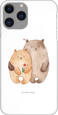 Produktbild von Mr. & Mrs. Panda Iphone 11 Pro Handyhülle Bären Liebe - Weiß - Geschenk, Premium Kunststoff, Hochzeitstag, Freundin, Verknallt, Partner, Handy Case, Kuscheln, Umarmen