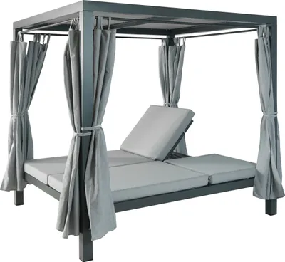 Produktbild von Lounge-Gartenliege MCW-J66, XL Sonnenliege Bali-Liege Outdoor-Bett Daybed, 10cm-Polster Olefin 205cm  grau