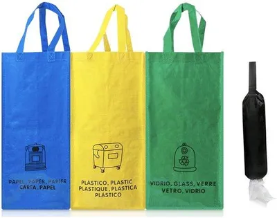 Immagine prodotto di Secchio per la raccolta differenziata compatto a 3 scomparti, 23x45x23 cm