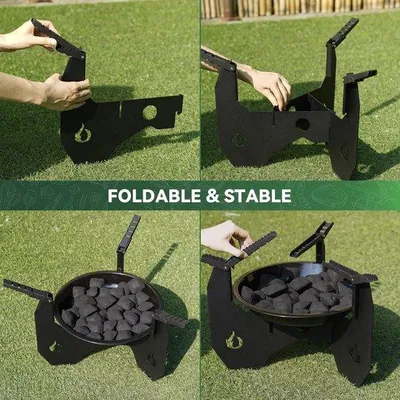 Immagine prodotto di Supporto per barbecue resistente al calore - Piastra per carbone Tragtas - Supporto in acciaio spesso 45x45x305 cm