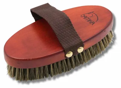 Produktbild von AMKA Deluxe Pferdebürste Kardätsche Natur-Holzrücken