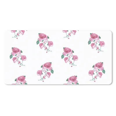 Produktbild von MuchoWow® Schreibtischunterlage Rosen - Muster - Blumen 80x40 cm - XXL Mauspad - Gaming Mauspad