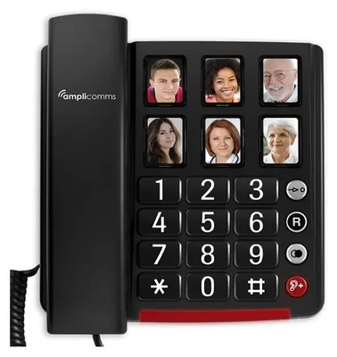 Obrázek produktu pro amplicomms Bigtel 40 Plus, Analogový telefon, Sluchátko s kabelem, Černá