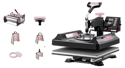 Produktbild von 8-in-1: Wärmepresse – Transferpresse – Textilpresse – T-Shirt-Presse – Tassenpresse – Heizplatte, 15 x 15 Zoll