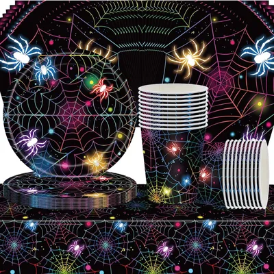 Produktbild von Omgoods – Party-Set mit Spinnen-Motiv, 61 Teile, für Kinder