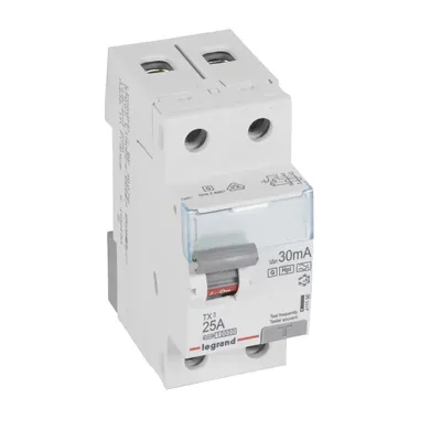 Produktbild von Legrand 411595 TX3 Fi-Schalter 25A 2-polig 30mA Typ F-G 230VAC 2TE