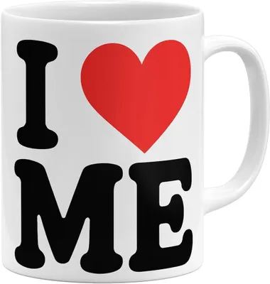 Produktbild von Witzige Kaffeetasse mit Spruch - Ich liebe mich - Selbstverliebt - Keramikbecher - 325 ml - Beidseitig bedruckt - Weiß