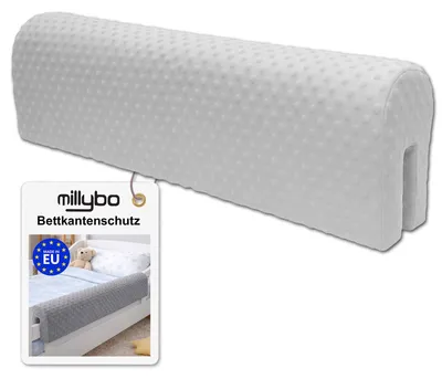 Produktbild von MILLYBO Bettkantenschutz für Betten - Kissen für bettumrandung – Grau Minky 70 cm