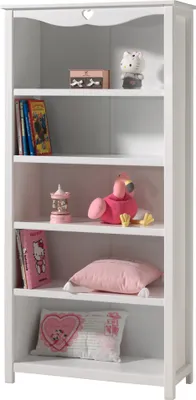 Produktbild von Bücherregal >AMORI< in Weiß aus Massiv Kiefer und MDF - 90x190x40cm (BxHxT)