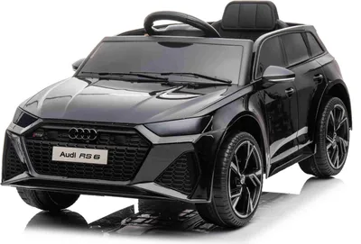 Produktbild von Elektrisches Kinderauto Audi RS6, Schwarz, Ledersitz, Türen zum Öffnen, 2x 25-W-Motor, 12-V-Batterie, 2,4-GHz-Fernbedienung, weiche EVA-Räder, LED-Leuchten, Sanftanlauf, Stoßdämpfer, ORIGINAL-Lizenz