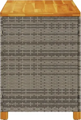 Obrázek produktu pro Zahradní úložný box polyratan akáciové dřevo Šedá / 110 x 55 x 63 cm