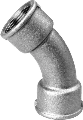 Produktbild von Hermann Schmidt Temperguss Bogen DN 32, 1 1/4" 45°, Innengewinde, verzinkt