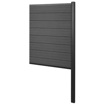 Immagine prodotto di Schermo privacy in WPC Sarthe, recinzione frangivento, palo in alluminio da fissare nel calcestruzzo ~ Elemento di prolunga stretto, 95 cm antracite