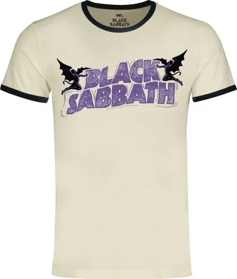 Produktbild von Black Sabbath T-Shirt Herren Logo - Ringer Shirt altweiß 3XL