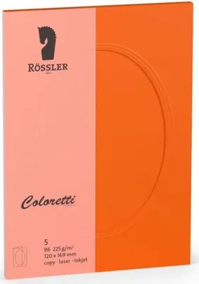 Produktbild von Coloretti PP Karten oval 5 Stück B6 Apfelsine