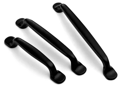 Produktbild von 10 Stück Vintage Schrankgriffe Matt Schwarz 128mm Lochabstand