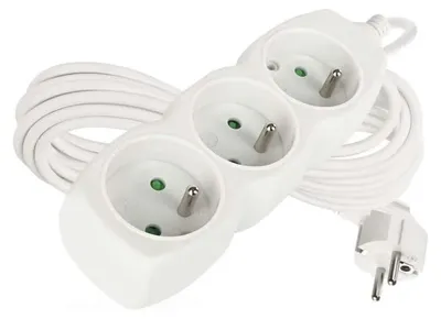 Obrázok produktu pre EMOS Predlžovací kábel 7 m / 3 zásuvky / biely / PVC / 1,5 mm2