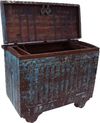 Produktbild von Große Indische Hochzeitstruhe - Modell 13, Braun, Holz, 117*144*78 cm, Truhen, Kisten, Koffer