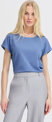 Produktbild von b.young BYPamila Damen T-Shirt Kurzarm Basic Shirt Rundhalsausschnitt kurze Ärmel mit Stretch Regular Fit