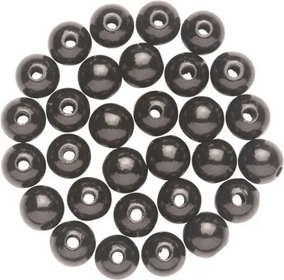 Produktbild von Holzperle schwarz Ø 8 mm 80 Stück