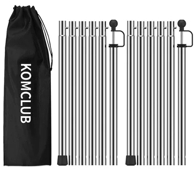 Produktbild von Teleskopische Zeltstangen, 2er Set, verstellbar, Campingstangen für Outdoor