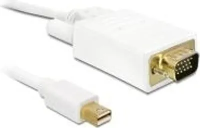 Zdjęcie produktu dla DeLOCK Displayport mini to VGA, 3 m, VGA (D-Sub), mini DisplayPort, Złoto, Biały, Męska/Męska
