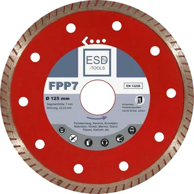 Produktbild von Diamanttrennscheibe Fliese Segment Diamantscheibe 125 mm 125 mm FPP7 Klinker