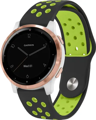 Obrázek produktu pro Huawei Watch GT 4 41 mm, Garmin Vivomove 3s 39 mm, Garmin Vivoactive 4s 40 mm, Garmin Vivoactive 3s, Garmin Venu 3S, Garmin Venu 2s 40 mm, Fossil Gen 6 42 mm, Fossil Gen 5e 42 mm Řemínek: silikonový sportovní řemínek imoshion s kulatým tlačítkem a kolíčkem