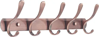Imagen del producto de Percha de pared metálica, con 5 ganchos, de 40,6 x 10,2 cm, para la cocina