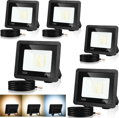 Zdjęcie produktu dla TolleTour – reflektor LED, reflektor punktowy LED, reflektor budowlany LED 5 x 10 W, 3 kolory (3000/4000/6500 K), reflektor o stopniu ochrony IP66, wodoodporny