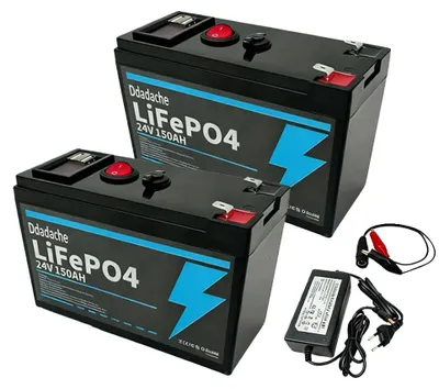 Obrázek produktu pro Lithiová baterie, kapacita 150 Ah, více než 4000 cyklů, nabíječka 24V 150Ah, 2 kusy