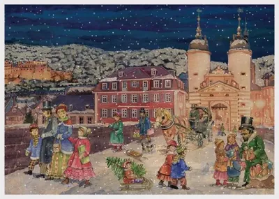 Obrázok produktu pre Adventný kalendár s motívom Heidelbergu, Starého mosta a zámku