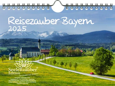 Produktbild von Reisezauber Bayern DIN A5 Wandkalender für 2025 München Nürnberg Berge Urlaub Reise - Seelenzauber