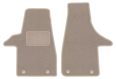 Image de Tapis avant en moquette pour Volkswagen Transporter T6 depuis 2015 (utilitaire) – 2 pièces, beiges, sur mesure – Wielganizator LUX