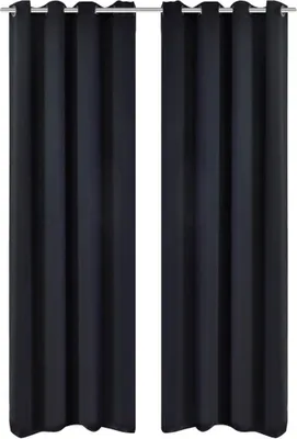Immagine prodotto di Tende oscuranti con anelli metallici 135 x 245 cm nero oscurante