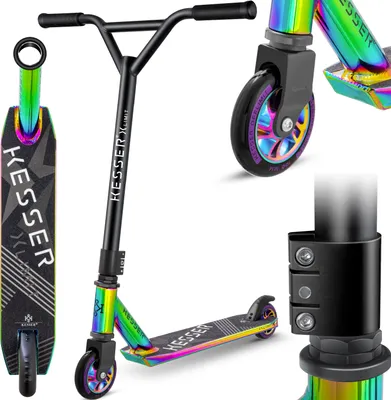 Produktbild von KESSER® Scooter Funscooter Stuntscooter X-Limit - 360° Lenkung mit ABEC 9 Kugellagern 100 mm PolyurethanRäder Robuster Kickscooter Tretroller Cityroller Trick Roller für Kinder Erwachsene