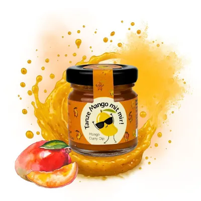 Produktbild von Mini Glas Mango Fruchtaufstrich mit Senf und Curry "Tanze Mango mit mir", 30 ml