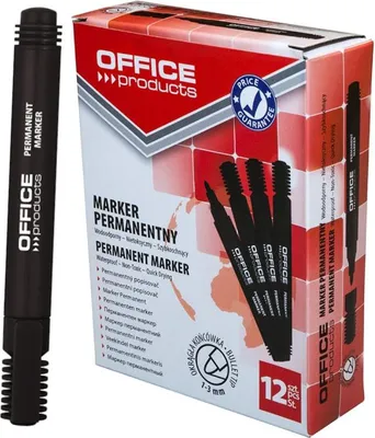 Image de PRODUITS DE BUREAU Marqueur permanent, rond, noir 12x SET
