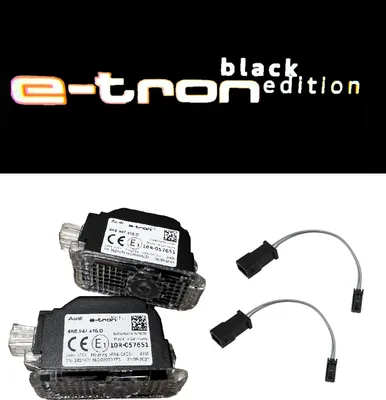 Obrázek produktu pro "Originální Audi ""e-tron black edition"" LED osvětlení vstupních dveří s logem