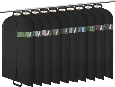 Produktbild von TolleTour Kleidersack 10er set 100x60cm Schutzhülle Kleiderhülle mit einem Griff schwarz